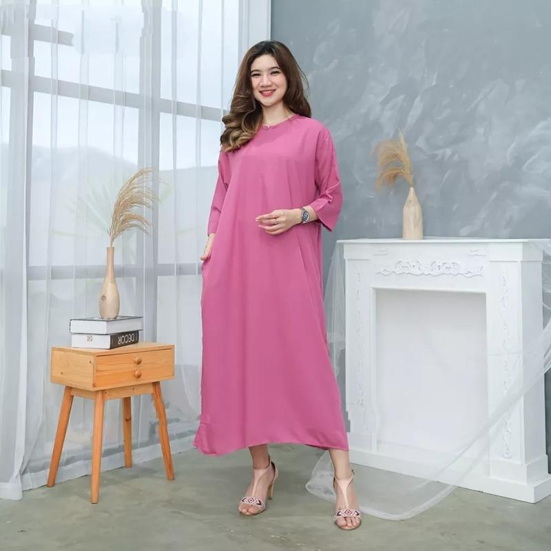 Elmemor Daster Long Lengan Tanggung Tangan 3/4 LD 120 & LD 140 Super JUMBO Polos Busui Terbaru 8