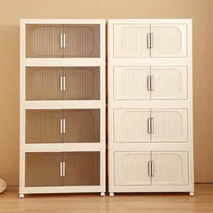 lipat multi-purpose easy-to-install large-capacity thickened  plastic folding cabinet shelf folding stacking cabinet storage cabinet with multiple layers optional wheels loker for mobility suitable for office bags and daily storage SALVO