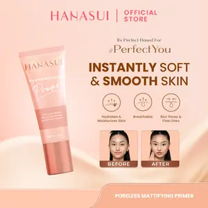 Hanasui Poreless Mattifying Primer - Menyamarkan Pori - Pori Garis Halus Kerutan Mengurangi Noda Hitam Base Make Up Tahan Lama