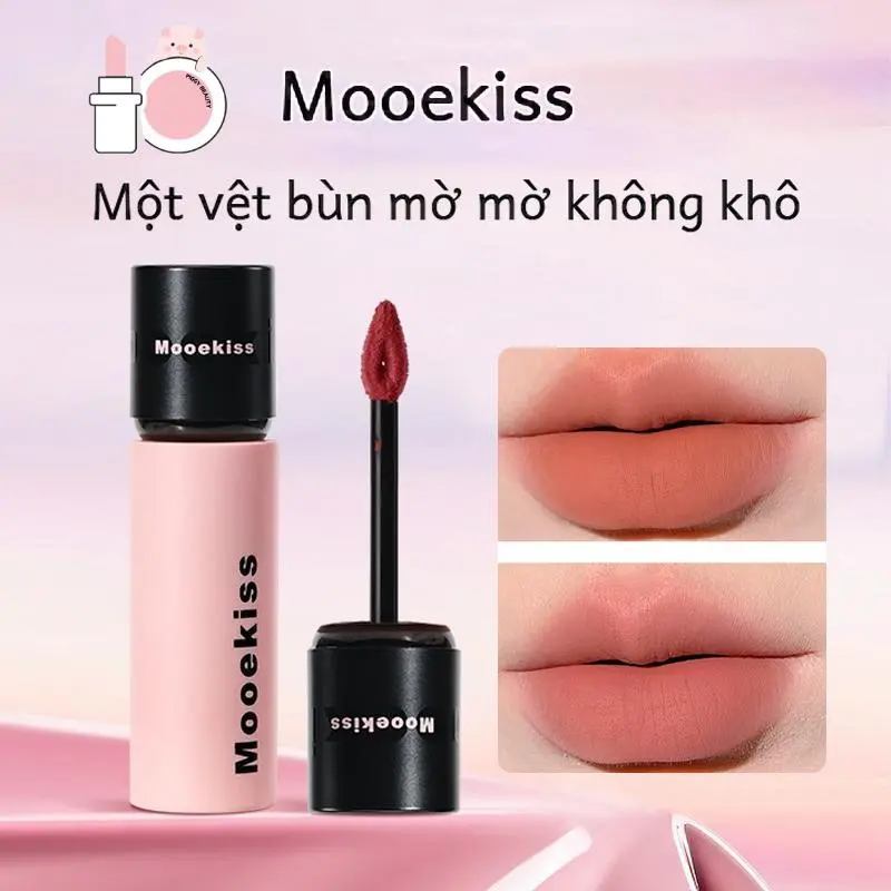 Son Môi Bùn, Mooekiss Mu Ke Shi, Son Môi Lì Đám Mây, Son Kem, Kem Dưỡng Môi Nhung 1k Cosmetic Nữ Mỹ Phẩm Trang Điểm Women