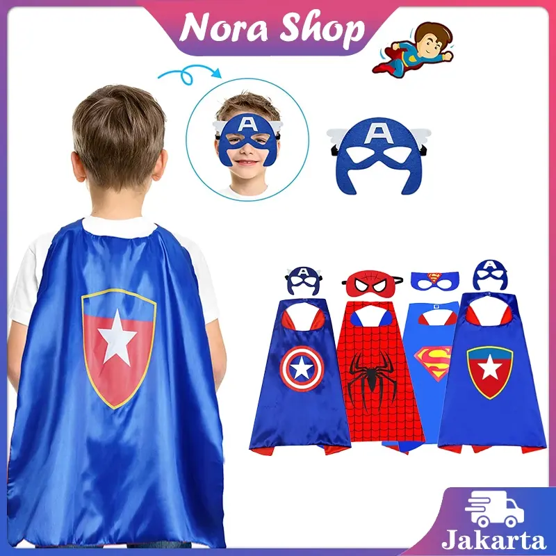Jubah Superhero Anak Topeng Superhero Jubah Superman Jubah Batman Anak Topeng Superman