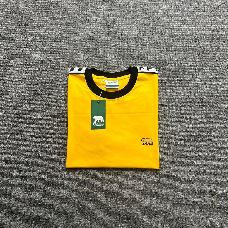 KAOS Pria Casual Taped Ringer Kuning Bordir dengan Logo Dada Bordir Komputer - Bahan Katun Combad 24s 5