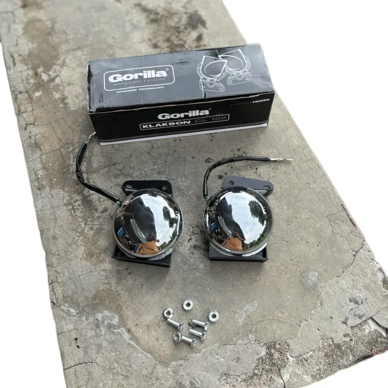 Klakson Bakpao UH UL Hornmitsuba Sepasang untuk Motor GL100 Impor - Motorcycle 5