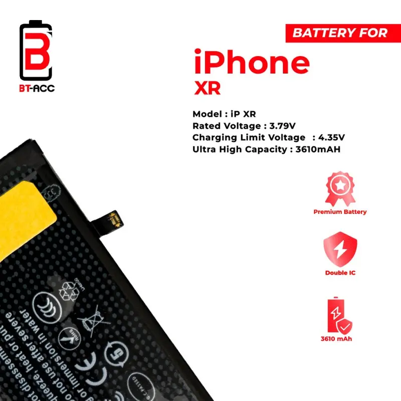 BT-ACC Ultra High Capacity Battery Baterai Batre For Iphone XR With 3610mAh 2