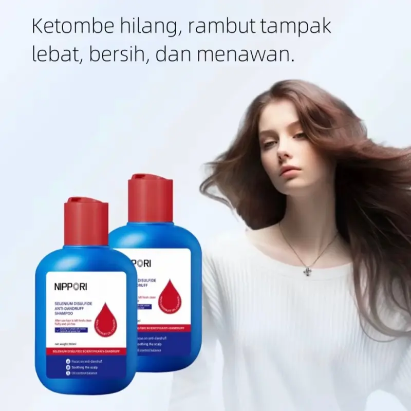 NIPPORI Selenium Disulfide Shampoo Helps Control Oil And Reduce Dandruff Membantu Mengontrol Minyak Dan Mengurangi Ketombe Sampo 300ML 1