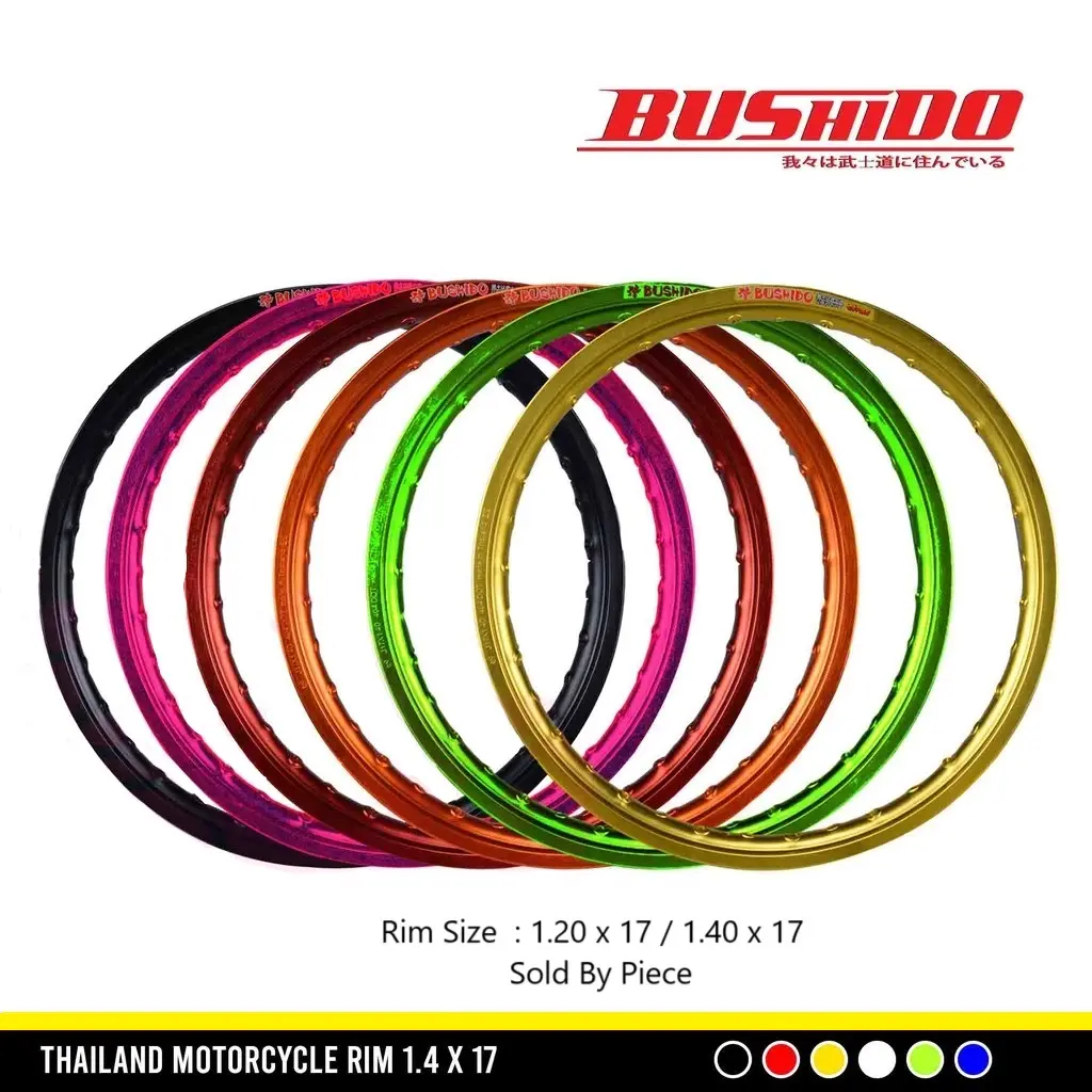 BUSHIDO Motorcycle Rim SOLID Size 1.4 X 17 / 1.2 X 17 Made in Japan High Quality ( sold per piece )