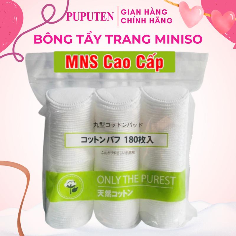  Combo 4 Gói Bông Tẩy Trang Miniso  180 Miếng  Mềm Mịn Thấm Hút Tốt Sạch Sâu Dịu Nhẹ 