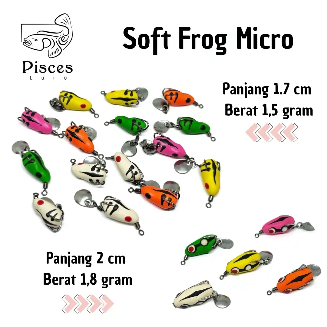 SF Soft Frog Micro 1,5 gram 1,7 cm dan 2 cm Umpan Casting Memancing Ikan Kocolan Gabus