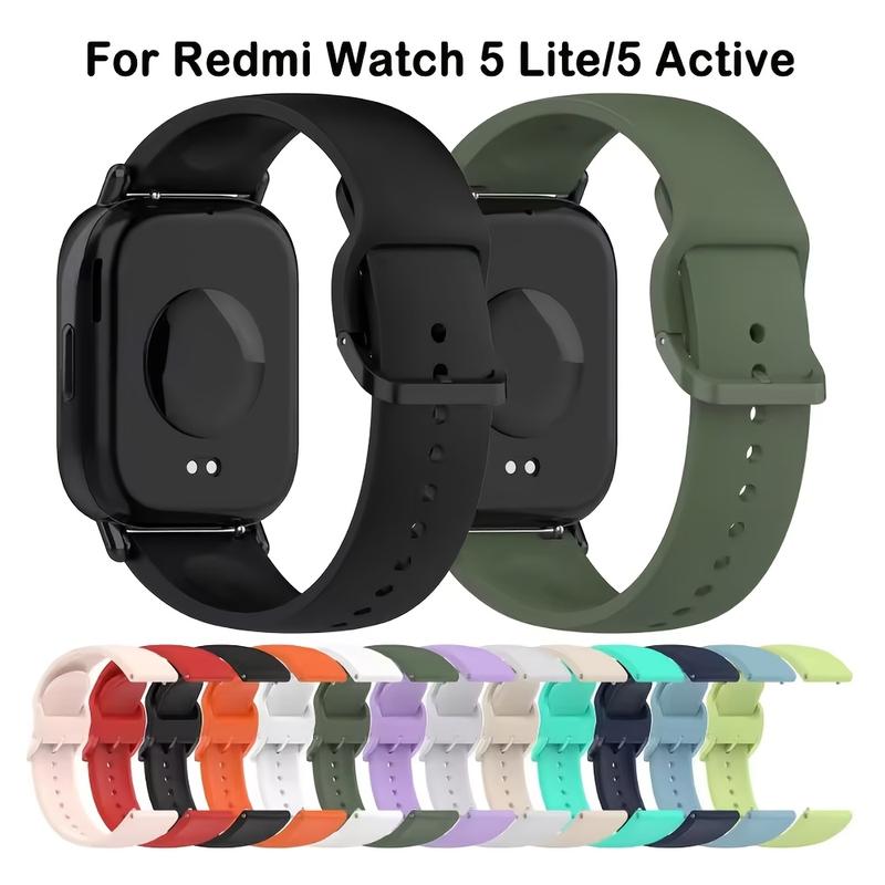  Dây đeo silicon Một mảnh cho Đồng Hồ Redmi 5 Lite5 và Đồng Hồ thông minh năng động Dây đeo tay đầy màu sắc Thời trang Đơn giản Màu Trơn Dây đeo đồng Đồng Hồ Dễ Phối Đồ 
