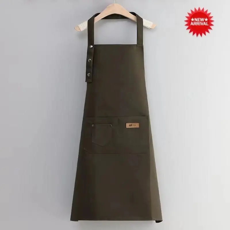 Apron Waterproof Celemek Anti Air Untuk Kerja Pria dan Wanita Barista Hitam 4