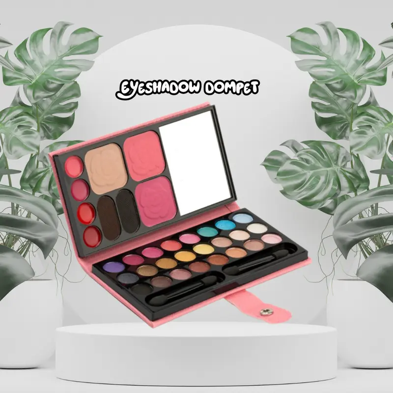 PAKET MAKE UP EYESHADOW PALETTE + KUAS KECANTIKAN WAJAH LENGKAP 1 SET MURAH 3