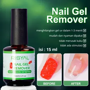 RISYAL Gel Penghilang Cat Kuku 1-3 Menit / Gel Kuku Magic Remover Penghapus Kutek Gel for Nail Art 15ml