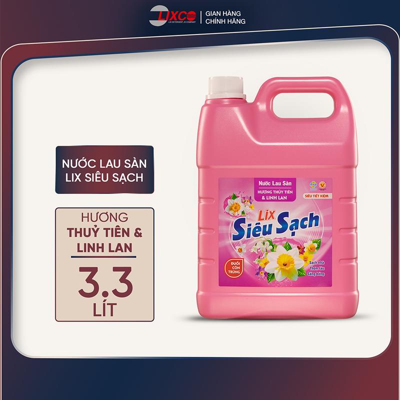 Nước lau sàn siêu sạch 3.3L hương thủy tiên và linh lan chai 15303
