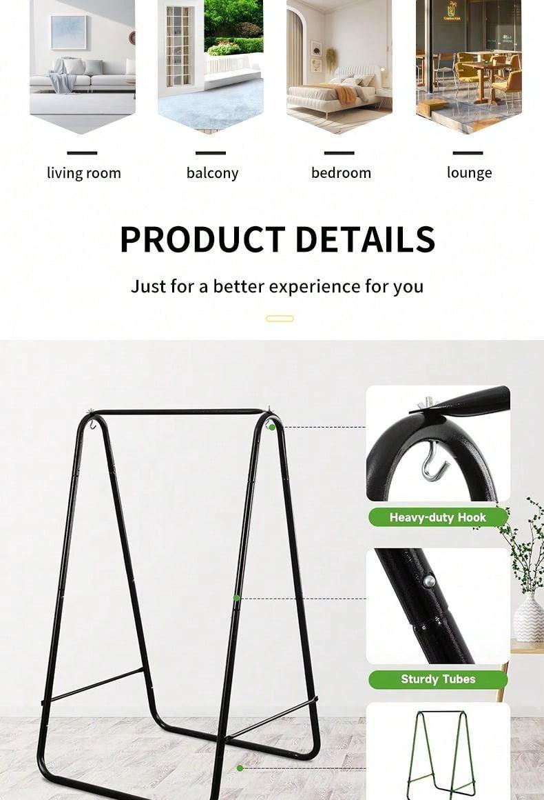Product Introduction of A multi-functional courtyard outdoor indoor family lifting chair bracket iron material suitable for swing chair and lifting chair use removable, small volume convenient storage 2