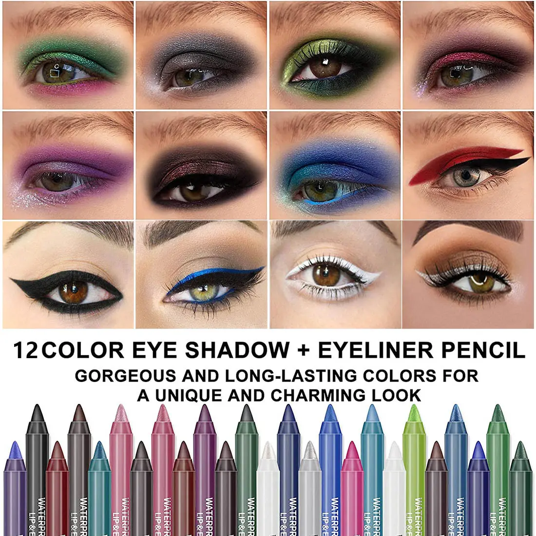 14 color color eyeliner gel pen Pearl eye shadow pen waterproof and non smudging