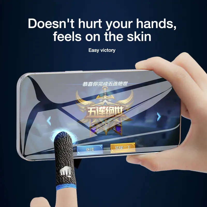 HG Finger Sleeves cho Gaming, Gamer Thumb Sleeves Mobile Gaming Stabilizer Hỗ trợ nén tay áo, PUBG Găng tay ngón tay cho Găng tay chơi game COD Điện thoại di động 6