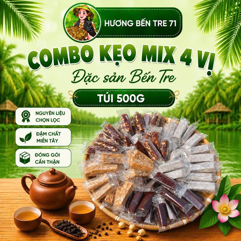Compo Tết 2027 - Kẹo Mix 4 Vị ( Thèo Lèo, Chuối Tươi, Gừng Phấn, Chuối Gừng)