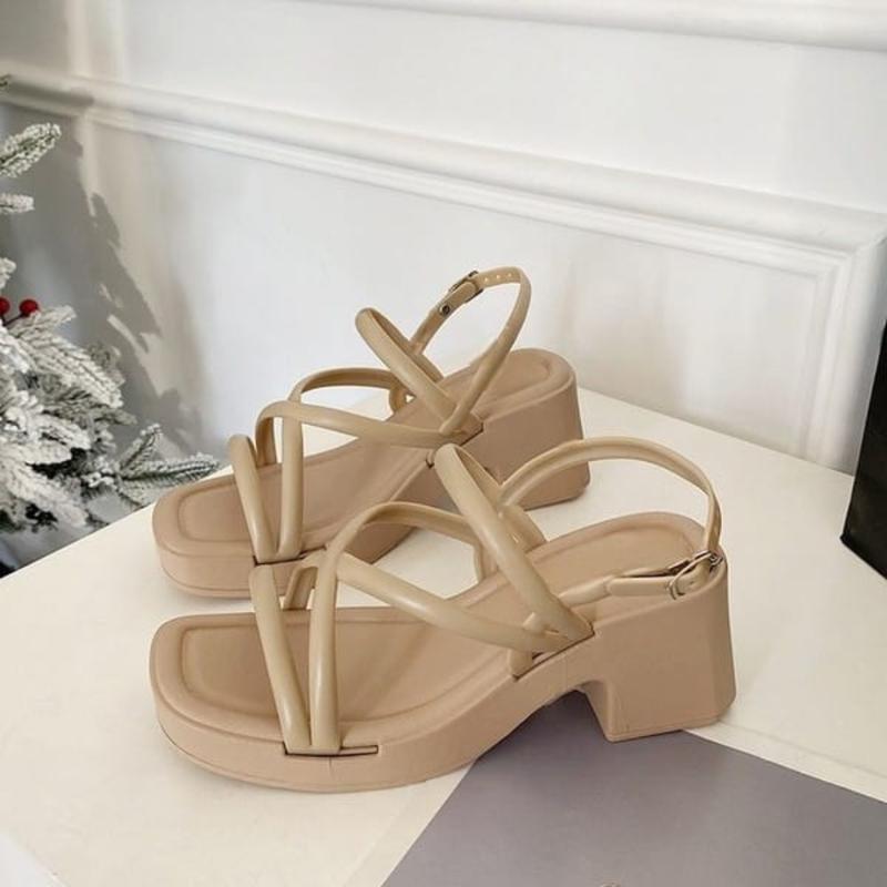 Product Introduction of Sandal Wanita Sandal Heels Hak Tahu Bahan Karet Jelly PCU Elastis Empuk dan Ringan 8