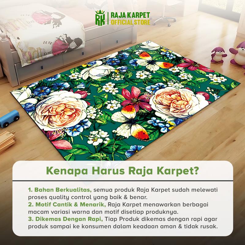 Product Introduction of RAJA - Karpet Lantai Eropa Anti Slip Bahan Polyester Alas Karet Motif Estetik Karpet Ruang Tamu Modern Carpet 20