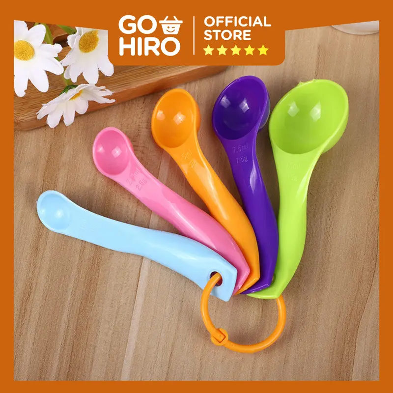 Sendok Takar Set (5in1) / SET Warna warni ukur kue air bumbu dapur susu / sendok ukur gula 1