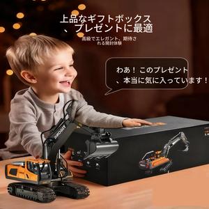 リモコン付き建設車両おもちゃ（ライト＆サウンド搭載）：ショベルカー、ブルドーザー、ダンプトラック。完璧なギフト