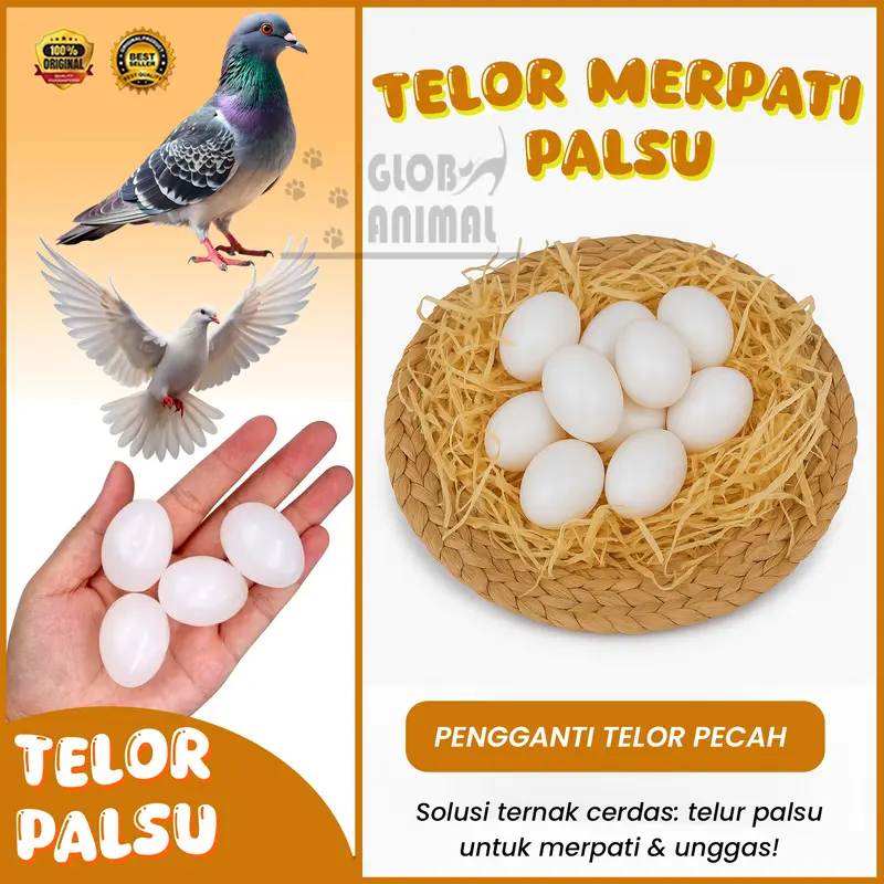 TELUR PALSU TELOR MERPATI PALSU fake egg plastik imitasi mainan burung 0