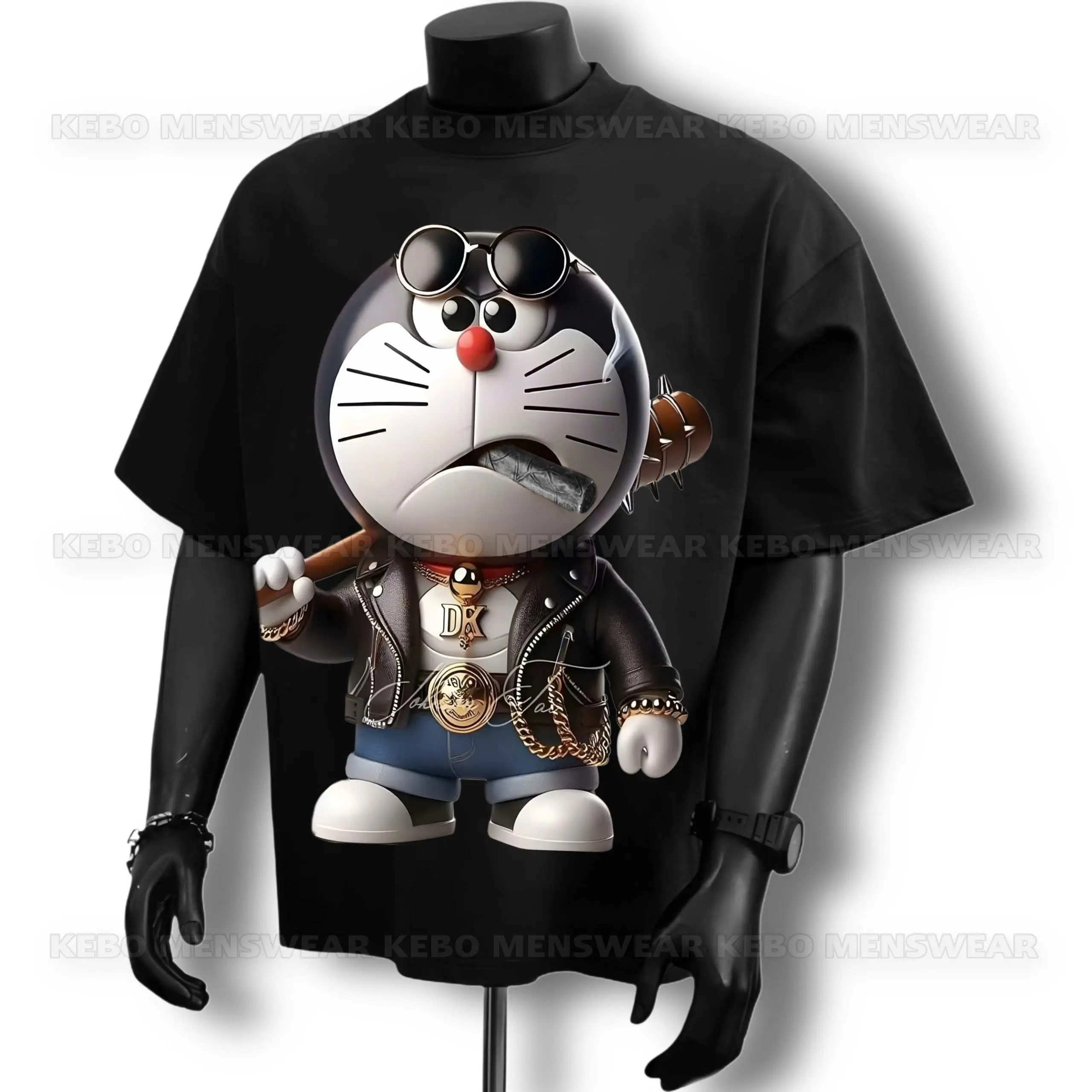 Áo Phông Nam Nữ KEBO Menswear Cotton 4 Chiều Mềm Mịn Basic Cổ Tròn Top DORE ĐEN