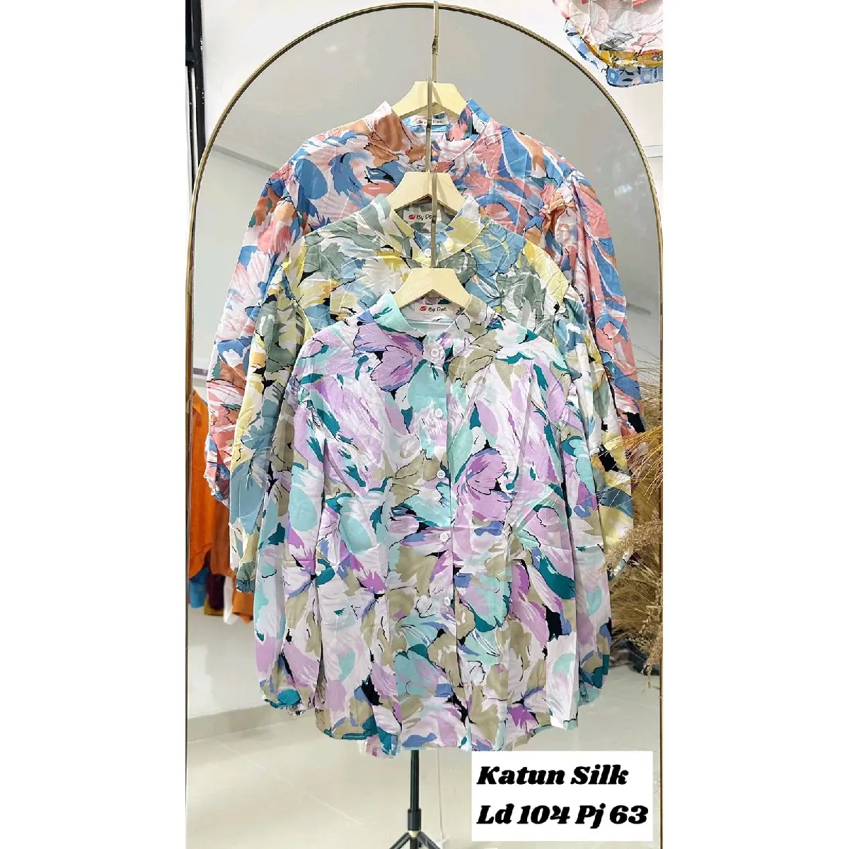 FEMINIM-Blouse bunga katun silk