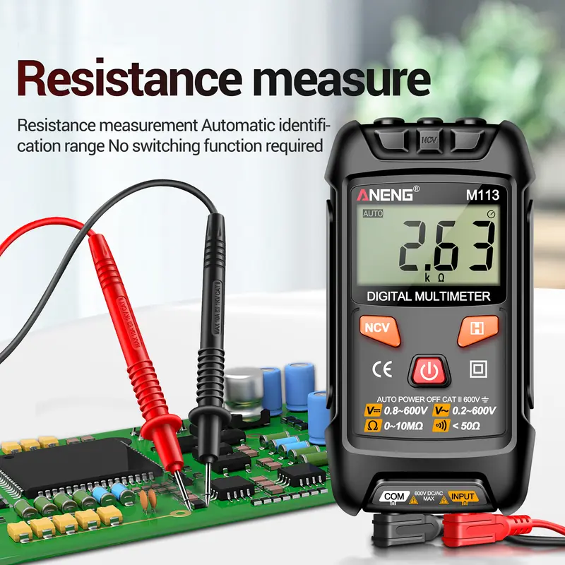 ANENG Digital Multimeter Portable NCV Non Contact 1999 Count 600V - M113 - Black 5