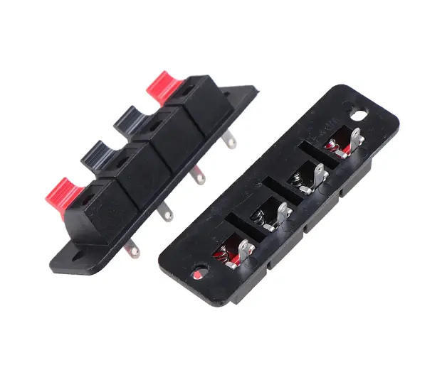 1 Pcs Terminal Speaker 4 Pin 4 Posisi Konektor Terminal Dorong Jack Beban Pegas Terminal Speaker Audio Klip Papan Tempat Memotong Roti    power   power