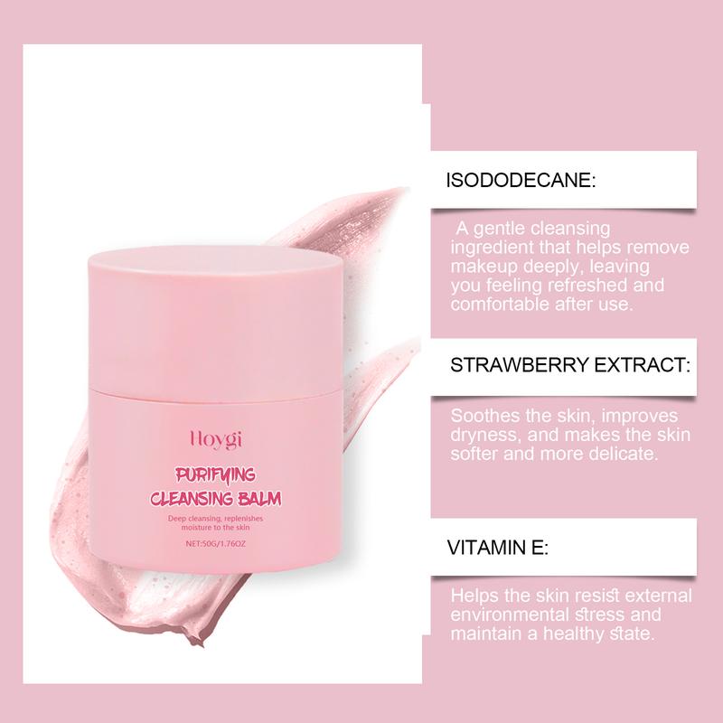 Product Introduction of Hoygi Strawberry Cleansing Makeup Remover Gentle Ingredients Makeup Removing Treatment Deep Cleansing Improves and Nourishes Skin Texture 8