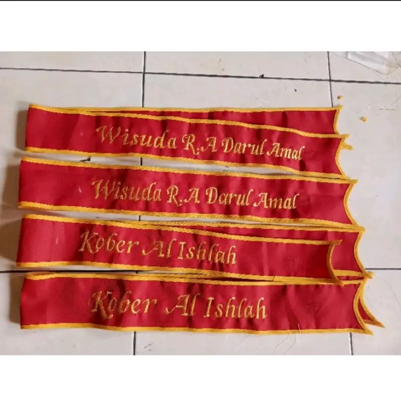 Selempang Wisuda Anak PAUD, TK, SD & SMP Selempang Anak Free Bordir Nama topi  sd  merah  putih 8