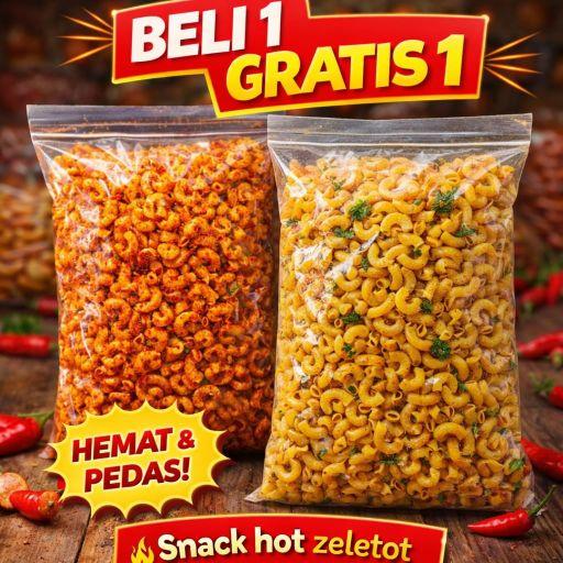 (PAKET BUNDLING) MAKARONI CIKRUH PEDAS DAUN JERUK & Original daun jeruk MAKANAN GURIH KHAS BANDUNG ISI 500 GRAM