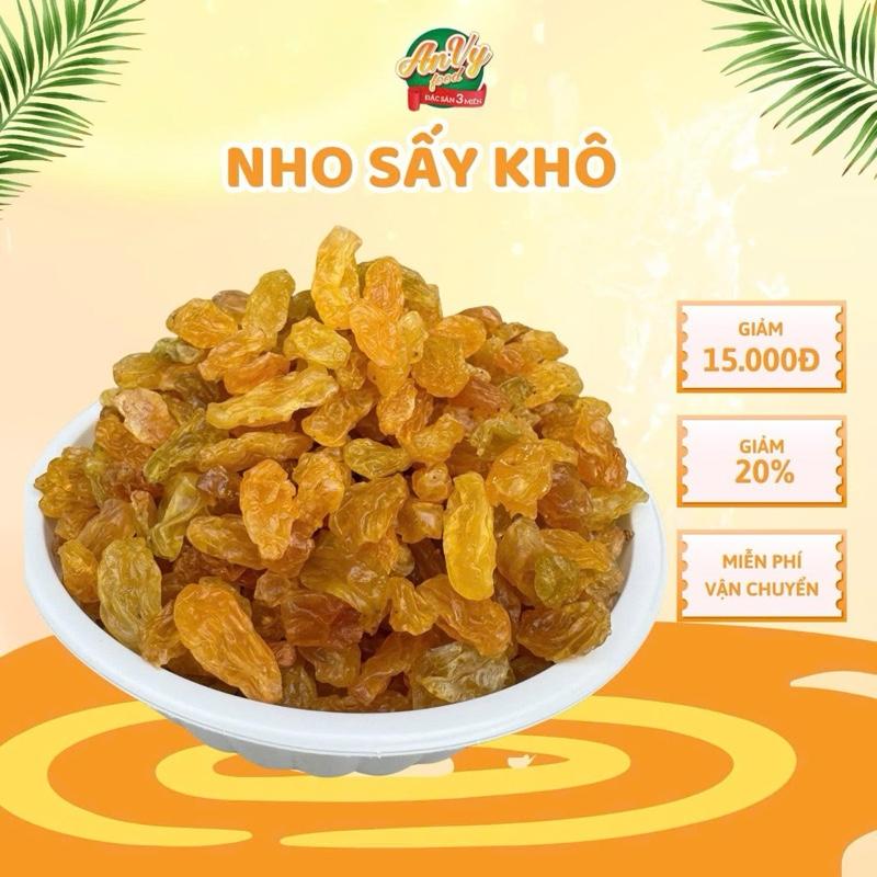  Nho Vàng Ngọt Sấy Khô Hũ Pet 500gr | Ăn Vặt AnVy Foods 