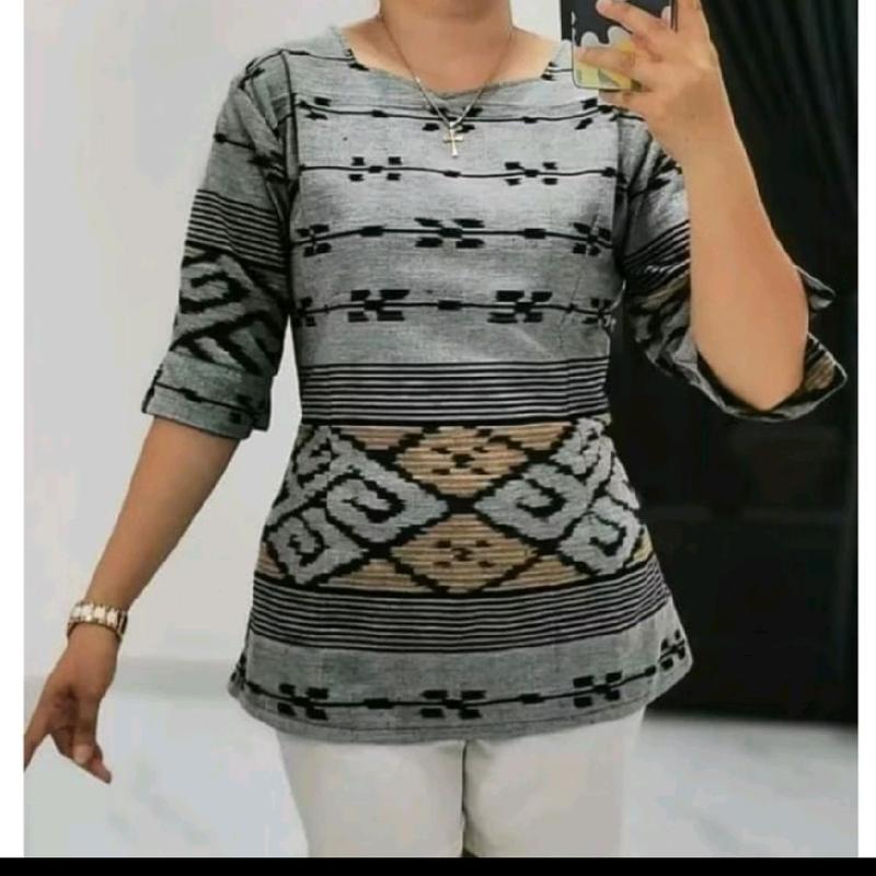BLUS TENUN ETNIK MOTIF PREMIUM SALUR Atasan Baju Wanita 0