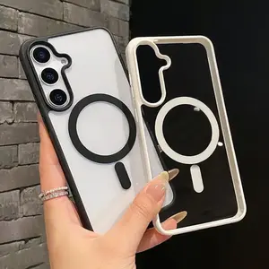 Casing Ponsel Magnetik Transparan Ultra Tipis Magsafe Premium Lembut, Kompatibel dengan iPhone dan Samsung A07 A17 A15 A25 A35 A55 A16 A26 A36 A56 A06 A14 A24 A54 A23 A05 A05S M15 M16 M34 M54 M35 M55 4G 5G, Casing Pelindung Lembut