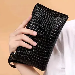 Dompet pouch uang dan hp serbaguna motif croco wanita kekinian korean style