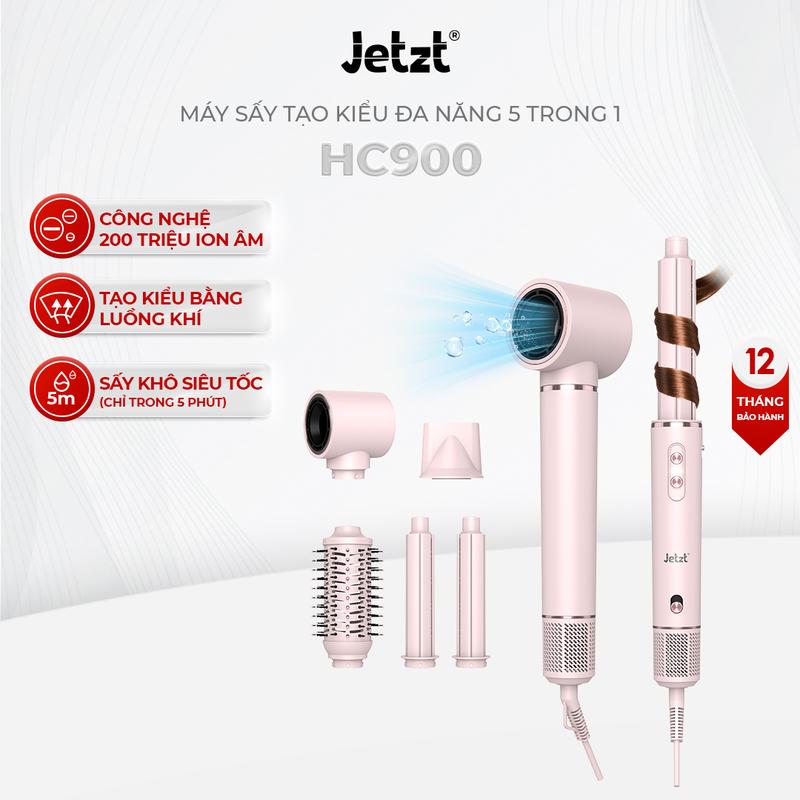 JETZT HC900 AirStyle Pro Máy Sấy Tóc Tạo Kiểu 5in1 - Uốn Xoăn Tự Động, Sấy Nhanh 30m/s, 200 Triệu Ion Âm, 5 Đầu Tạo Kiểu