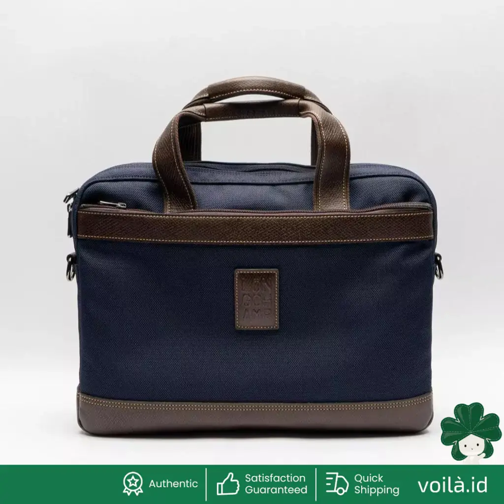 Voilaid Boxford Small Briefcase Canvas Bag Blue