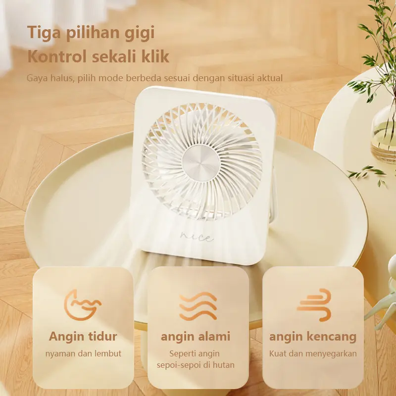 NETPAC Kipas Angin Portable 2 in 1 6000mAh Cute Design Kipas Mini Murah Meja Portabel Original 2