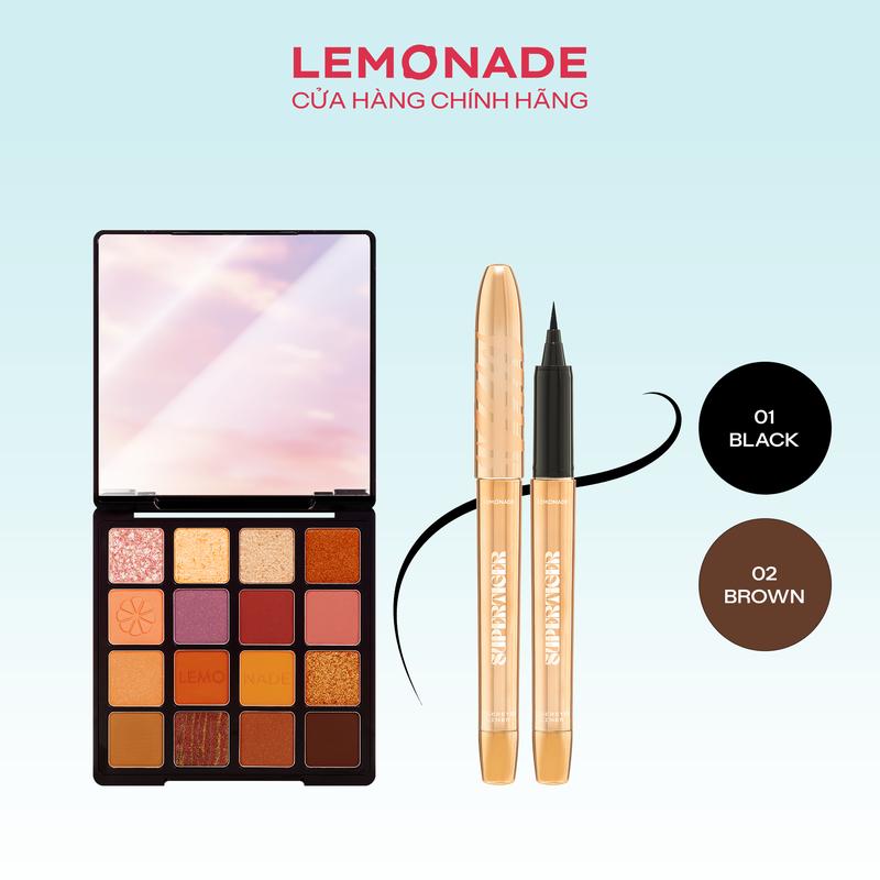 Combo 01 Bảng phấn mắt Aesthetic Eyeshadow Palette 20,8g và 01 Bút kẻ mắt Micro Eyeliner SuperTiger 1g