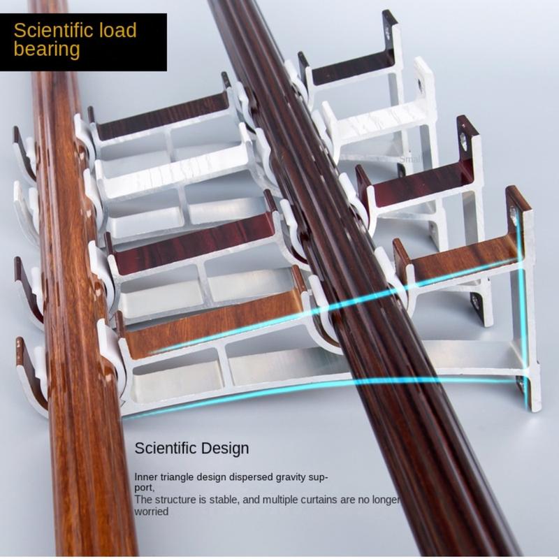 For Wall Home Decor Curtain Accessorie Double Curtain Rod Bracket Window Hardware Holder Hang Curtain Rod Holders Metal Double Rod Bracket 5