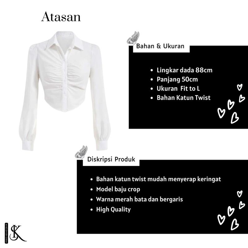Setelan wanita terbaru atasan Kemeja Crop Putih + Jeans Cutbray + Tas Wanita + Jam Tangan KS0022 2