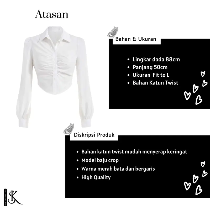 Setelan wanita terbaru atasan Kemeja Crop Putih + Jeans Cutbray + Tas Wanita + Jam Tangan KS0022 1