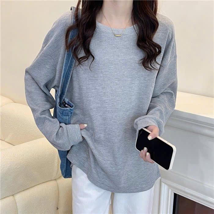  Áo sweater dài tay kiểu dáng suông basic 12 màu đẹp - Thun nữ peonyb phong cách đường phố đơn giản oversize bigsize 