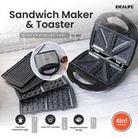 Gambar IDEALIFE - 4in1 Sandwich Maker/Toaster – Pemanggang Roti - SM-4001 dari IDEALIFE ONLINE STORE Kota Administrasi Jakarta Utara 3 Tokopedia