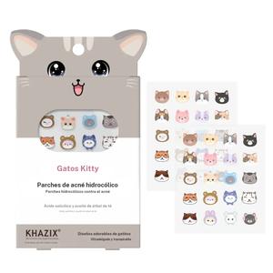 Parches para acné de gato lindo, cuidado natural de hidrogel para el acné, sin aroma, sin alcohol, adecuados para todo tipo de piel, cuidado facial suave y no irritante