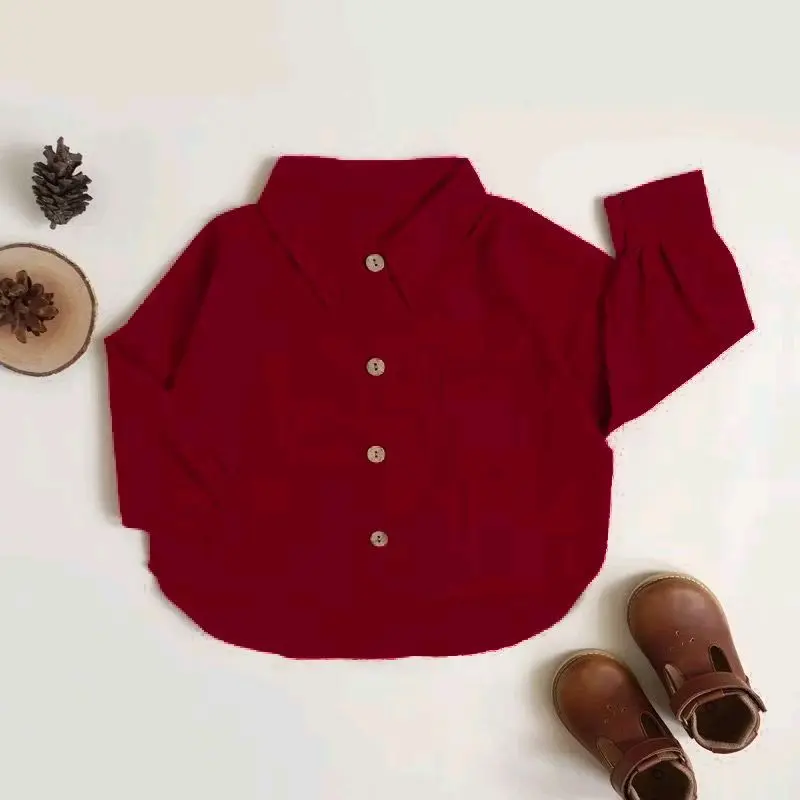 kemeja anak - kemeja oversize - kemeja polos lengan panjang