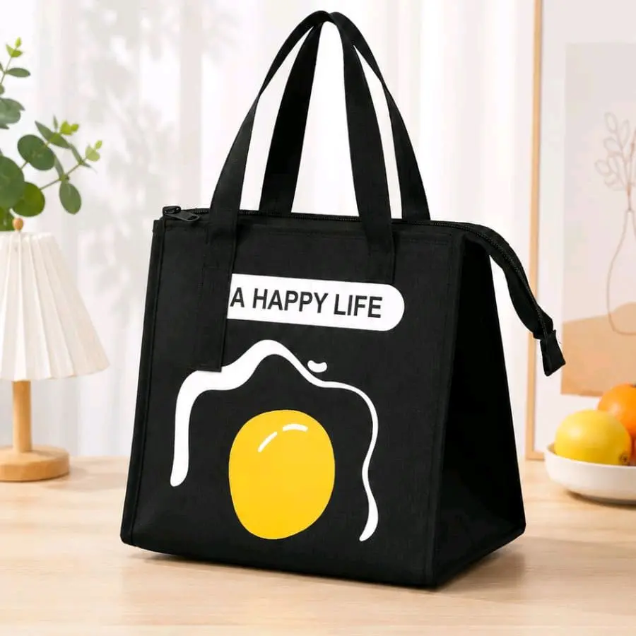 [COD] TAS BEKAL LUNCH BAG A HAPPY LIFE CEPLOK TELUR