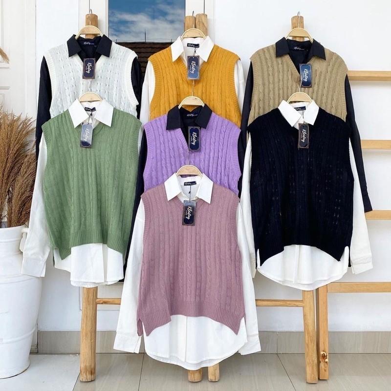 ROMPI RAJUT CABLE | Rompi Rajut Motif | Korean Style | Rompi Wanita Trendy 7